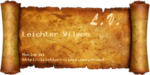 Leichter Vilmos névjegykártya